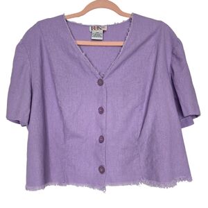 R&K vintage button-down lavender blouse